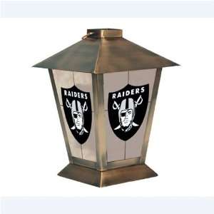   Raiders NFL Glass & Metal Candle Lantern (11): Sports & Outdoors
