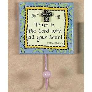  Set Of 2 Blue Wall Hook Plaque W/ Cross Display: Home 