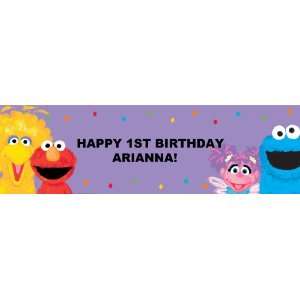 Sesame Street 1st Birthday Chalk Art Personalized Banner Medium 24 x 