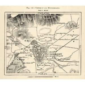   France French Chamalieres   Relief Line block Map: Home & Kitchen
