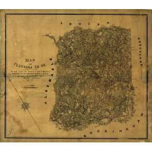  Civil War Map Map of Fluvanna Co. Va. Surveyed under the 