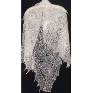  Russian Orenburg Lace Knitted Shawl WHITE (2069 