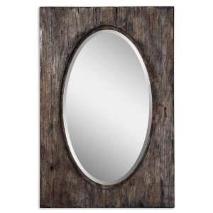   Mirror Heavily Distressed, Antiqued, Tural Wood Tone: Home Improvement