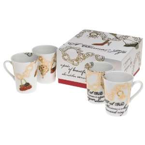 Rosanna A Charmed Life Set of 4 Mugs, Gift boxed  Kitchen 
