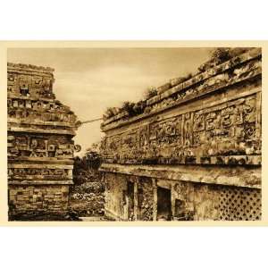  1925 Las Monjas Chichen Itza Mexico Maya Photogravure 
