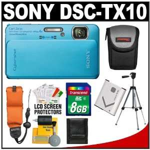 Sony Cyber Shot DSC TX10 Shock & Waterproof Digital Camera (Blue) with 