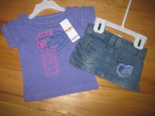 ECKO RED DENIM SKIRT OUTFIT FOR BABY GIRLS 12 MONTHS  