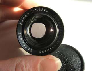 Vintage Schneider Kreuznach Xenon Lens, 11,4/25, Mint  