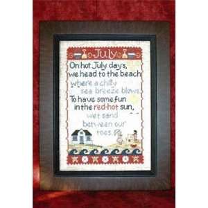 July Sampler, Cross Stitch from Waxing Moon Arts, Crafts 