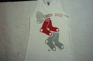   Majestic Tank Top BOSTON RED SOX Baseball Jersey Shirt White SMALL