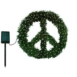 Solar Powered 24 Peace Wreath with 50 White LEDs 