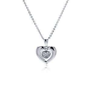  Nickel Free Brass Necklaces Double Heart High Polished Cz 