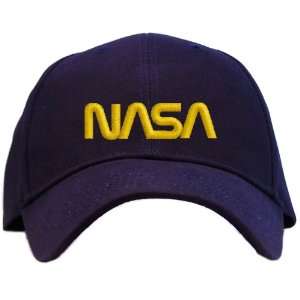     Yellow Worm Logo Embroidered Baseball Cap   Navy: Everything Else