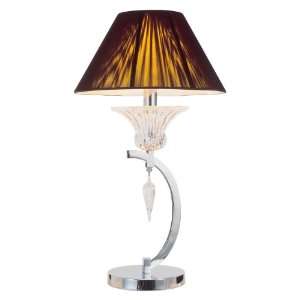  Eurofase 17378 017 Senna 1 Light Table Lamp, Chrome/Black 