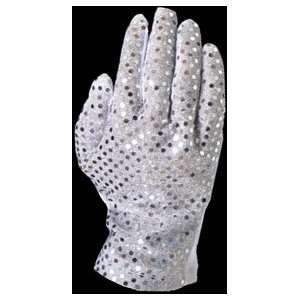  Michael Jackson Style White Sequin Glove: Toys & Games