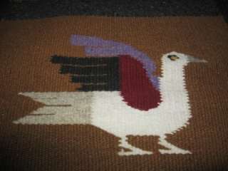 Vintage Chimayo Ortega Southwest Weaving New Mexican Bird Place Mat 