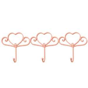  Hearts Wall Hook Hanger in Wrought Iron: Office Products