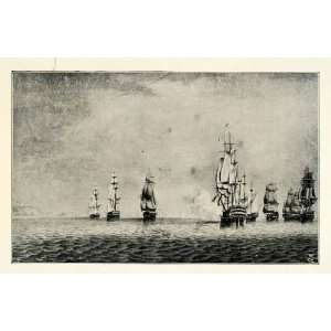   Royal French Navy Ship Fleet   Original Halftone Print