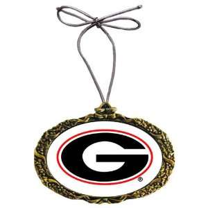 Georgia Bulldogs   Classic Logo   Gold Holiday Ornament  