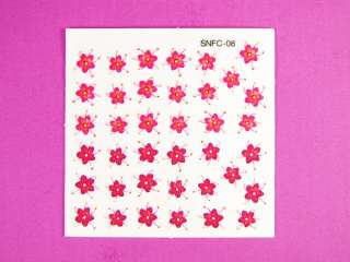 Glitter Gel Nail Art Flower Sticker Floral Decals S3  