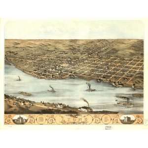 Panoramic Map Birds eye view of the city of Lyons, Clinton Co., Iowa 
