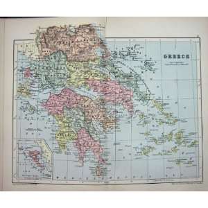 Map C1882 Greece Crofu Skyro Zante Santorin Lagonia 