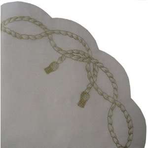  Rice Paper Napkins  Gold Rope on White Rice Paper Napkins 