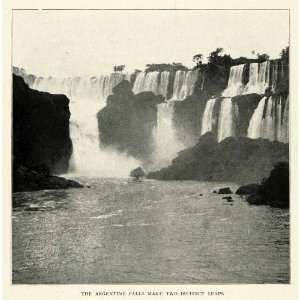  1917 Print Cataract Iguassu River Waterfall Argentina 
