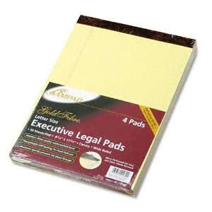   Gold Fibre Writing Pads, Legal/Wide Rule, Ltr, Canary, 4 50 Sheet 