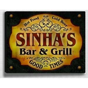  Sinhas Bar & Grill 14 x 11 Collectible Stretched 