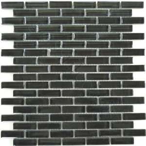   Brick Grey Crystile Solids Glossy Glass Tile   18199