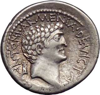   Cleopatra.Silver Denarius,32 BC. M. Antony /Cleopatra. Amazing  