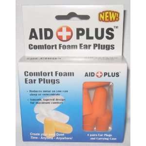 Plus Comfort Foam Ear Plugs ~ 4 Pairs per Box of Disposable Ear Plugs 
