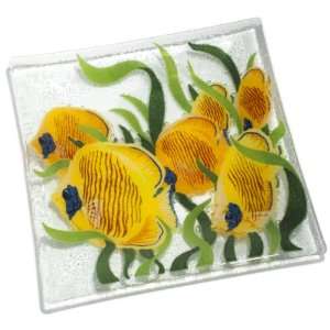   Karr Tropical Fish 10 Inch Handmade Art Glass Plate: Kitchen & Dining