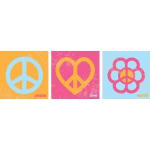  Peace Love Earth Canvas Reproduction