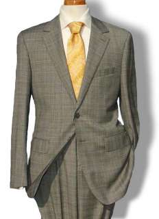 Valentino $1595 Gray Glenplaid Mens 150s Wool Suit  