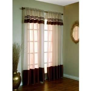  Home Studio Satin Banded Curtains   Attached Valance, 84 