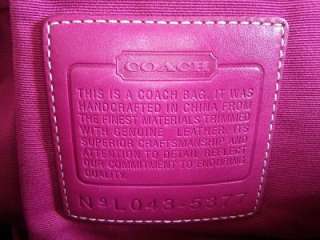 COACH OFF WHITE TWILL PUNCH PINK LEATHER TRIM MULTIFUNCTION BABY 