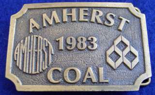 Vintage Amherst Coal Mining Mine Belt Buckle  