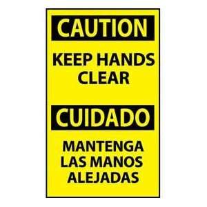  Bilingual Machine Labels   Caution Keep Hands Clear 
