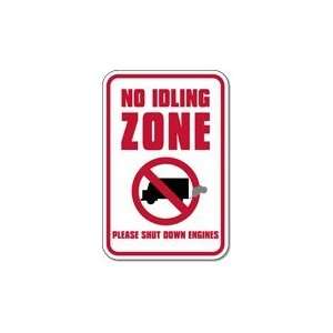   Idling Zone Sign   12x18   Please Shut Down Engines