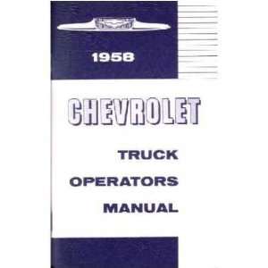   : 1958 CHEVROLET TRUCK Full Line Owners Manual User Guide: Automotive