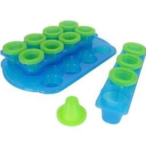  Ice Shot Glass Tray Mold   Dozen Shooter Glasses, Blue and 