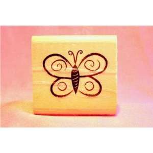  Curly Butterfly Rubber Stamp: Arts, Crafts & Sewing