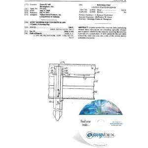    NEW Patent CD for JOINT MEMBER FOR CONCRETE SLABS 