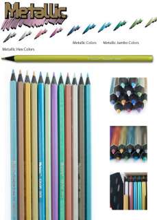   Metallic colored pencil set, 12 Colors Set, Metallic Pencil Set/12