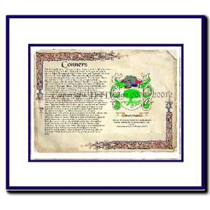  Conners Coat of Arms/ Family History Wood Framed