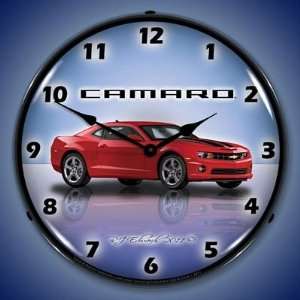  Camaro G5 Red Jewel Lighted Wall Clock: Home & Kitchen
