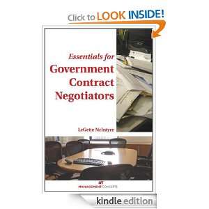 Essentials for Government Contract Negotiators LeGette McIntyre 