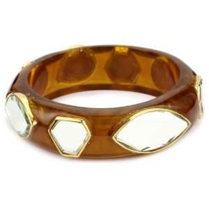  Isharya Thin Shattered Glass Resin Bronze Bangle Bracelet 